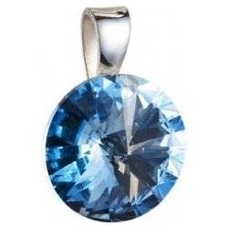 EG1008-Q Stříbrný přívěšek rivoli Crystals from Swarovski® Aqua