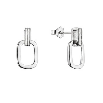 EG2426 Stříbrné náušnice visící obdélníky