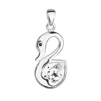 EG1088 Stříbrný přívěšek labuť s kamenem Crystals from Swarovski®