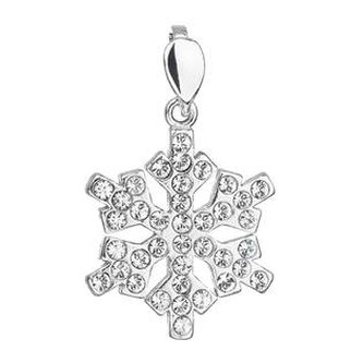 EG1075 Stříbrný přívěšek vločka s kameny Crystals from Swarovski®