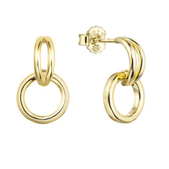 EG9129 Pozlacené stříbrné náušnice visací kroužky