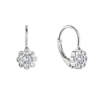 EG9008-CR Stříbrné náušnice dětské kytičky - květiny