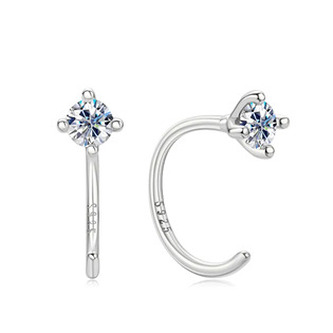 MN103 Stříbrné náušnice s moissanity