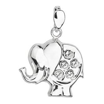 EG1083 Stříbrný přívěšek slon s kameny Crystals from Swarovski®