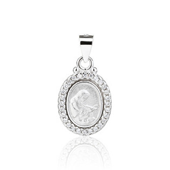 NB-4618 Stříbrný přívěsek madailon Madonka - náboženské