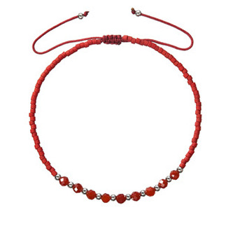 EG7648 Textilní Miyuki náramek červený achát