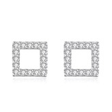 NB-3706 Minimalistické stříbrné náušnice čtverečky