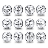 B0638-03 Stříbrný přívěsek korálek znamení zvěrokruhu - ryby