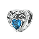 B0278 Stříbrný přívěšek korálek na náramek - srdce