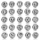 B0824-S Stříbrný přívěšek korálek písmeno S - iniciály - iniciála "S