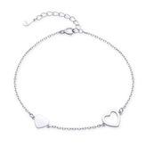 NB-1245 Stříbrný náramek srdíčko - srdce