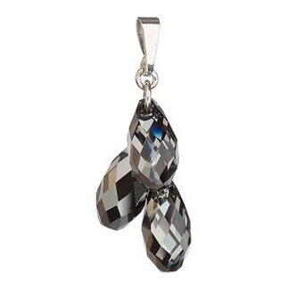 EG1005-SN Stříbrný přívěšek kapka s krystaly Crystals from Swarovski® Silver Night