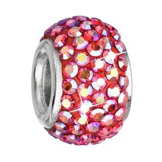 EG1006-SAB Stříbrný přívěšek korálek Crystals from Swarovski®Siam AB