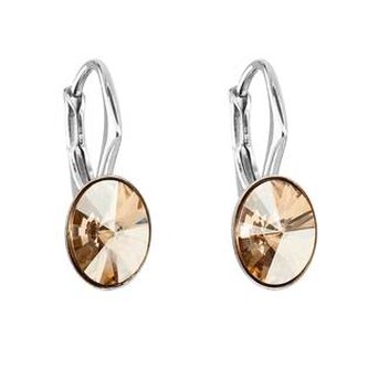 EG2695-GS Stříbrné náušnice s krystaly Crystals from Swarovski® GOLDEN SHADOW