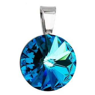 EG1008-BB Stříbrný přívěšek rivoli Crystals from Swarovski® Bermuda Blue