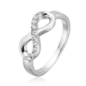 NB-5558-52 Stříbrný prsten nekonečno - nekonečno - ležatá osmička