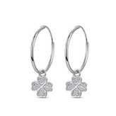 NB-3821 Stříbrné náušnice se čtyřlístky