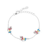 DN-0091 Dětský stříbrný náramek s jednorožci - zvířátka