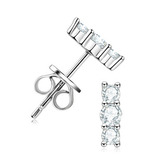MN153 Stříbrné náušnice s moissanity