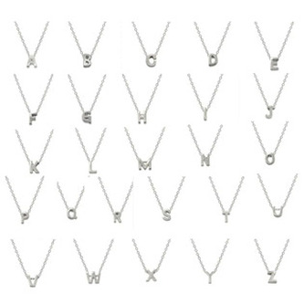 NB-2196-E Stříbrný náhrdelník - písmeno - iniciály - iniciála "E"