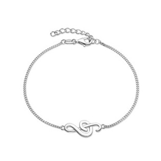 NB-1282 Dámský stříbrný náramek houslový klíč - hudba