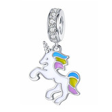 NB-8181 Stříbrný přívěšek korálek jednorožec - zvířátka