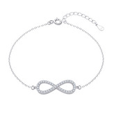 NB-1170 Dámský stříbrný náramek nekonečno - nekonečno - ležatá osmička