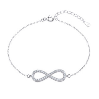 NB-1170 Dámský stříbrný náramek nekonečno - nekonečno - ležatá osmička