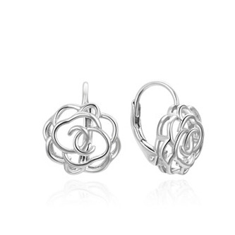 NB-3687 Stříbrné dámské náušnice růže - květiny