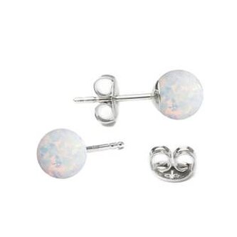 NBP20-OP17 Stříbrné opálové náušnice - 5 mm