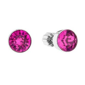 EG2044-FU Stříbrné náušnice s krystaly Crystals from Swarovski® Fuchsia