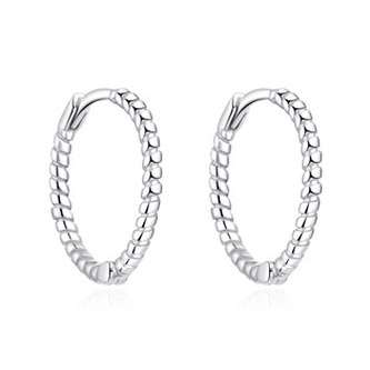 NB-3520 Stříbrné náušnice kroužky kroucené