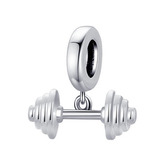 B0870 Stříbrný přívěšek korálek činka - sport