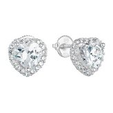 EG2746 Stříbrné náušnice srdce