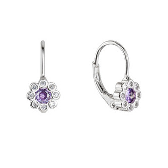 EG9008-VI Stříbrné náušnice dětské kytičky - květiny