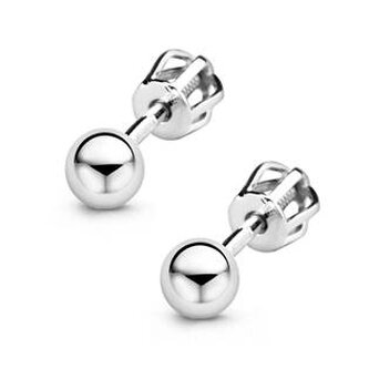 NB-3297-04 Stříbrné šroubovací náušnice kuličky 4mm