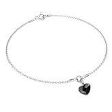 NB-0206-JB Stříbrný náramek se srdíčkem Crystals from Swarovski® Jet Black