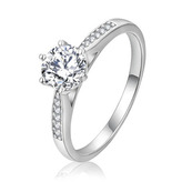 AN0011-54 Stříbrný zásnubní prsten moissanit