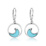 NB-3654 Stříbrné náušnice s larimarem
