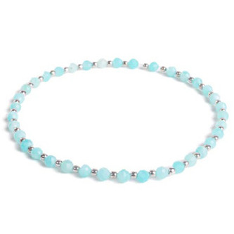 AN601 Minerální náramek přírodní amazonit a stříbro AG925