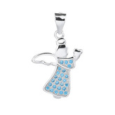 NB-4418 Stříbrný přívěšek andílek se zirkony - andílci