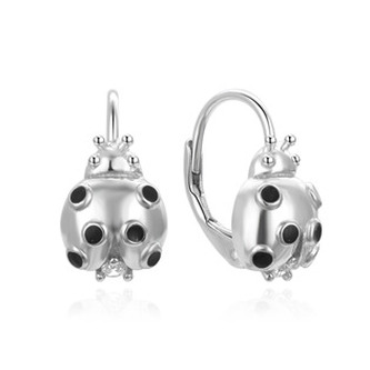 DN-0054 Stříbrné náušnice berušky - zvířátka
