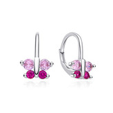 NB-3346-R Dívčí stříbrné náušnice na klapku - motýlci