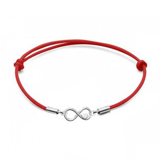 SX125-R Stříbrný textilní náramek nekonečno - nekonečno - ležatá osmička