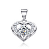 NB-4386 Stříbrný přívěšek srdíčko se zirkony - srdce
