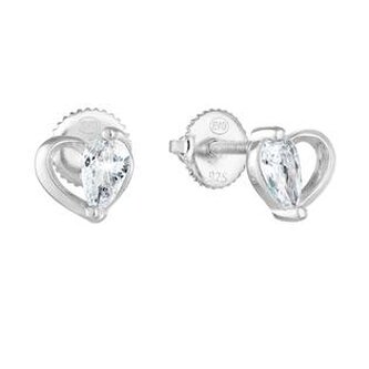 EG2744 Stříbrné náušnice srdíčka - srdce