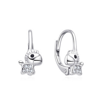 DN-0093 Stříbrné dívčí náušnice koníčci - zvířátka