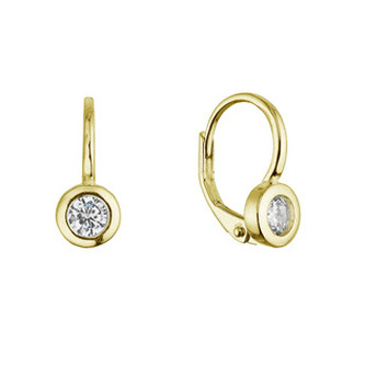 EG1390-GD Pozlacené stříbrné náušnice se zirkonem