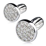 ZB83281-C Stříbrné náušnice šroubovací, čiré zirkony