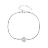 NB-1265 Stříbrný náramek čtyřlístek - čtyřlístky